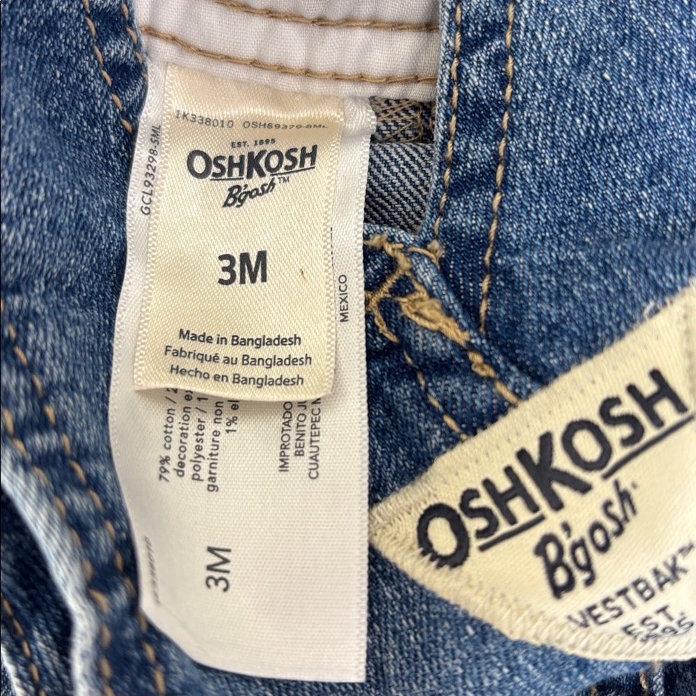 OshKosh B'gosh Floral and Blue 2 piece Overall set for Baby - Picture 8 of 8
